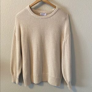 Old Navy Cream Crewneck Sweater Soft Knit